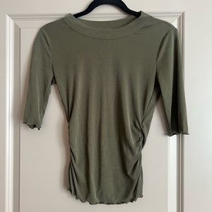 Intimately Free People Olive Green 1/2 Sleeve Top Size S/P